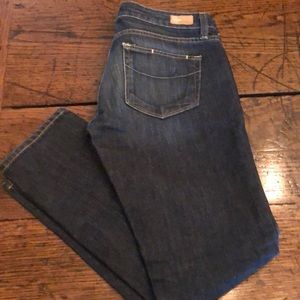 Paige slim straight med wash ankle length jeans